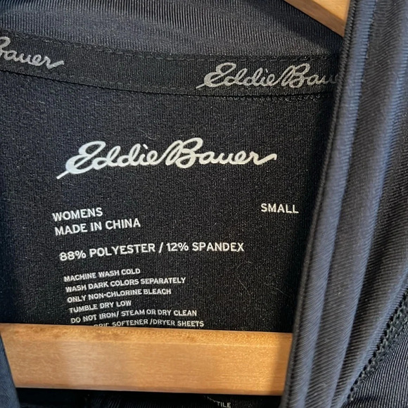 Eddie Bauer quarter zip women’s base layer size small black snow cold running - Picture 4 of 10